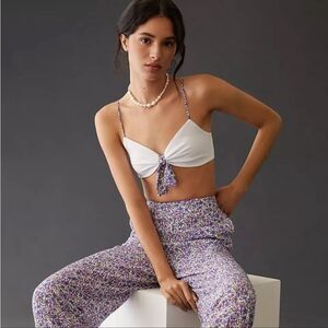 Favorite Daughter NWT Anthropologie Tie-Front V-Neck Boho Bra Top White L